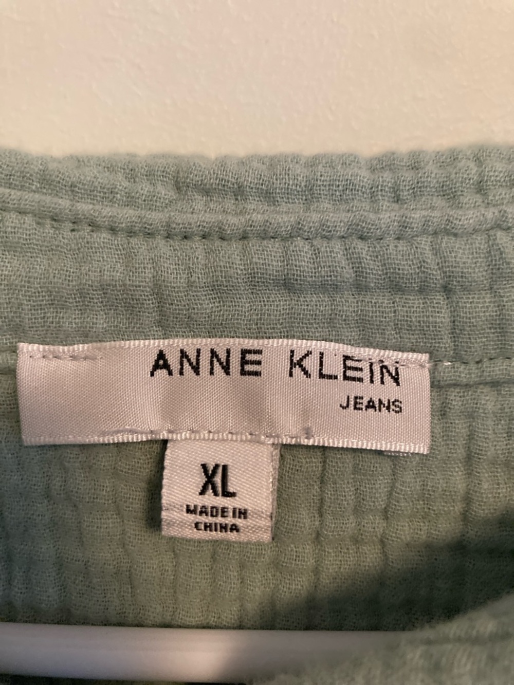Anne Klein Lightweight Gauze Top in Sage - Picture 2 of 7